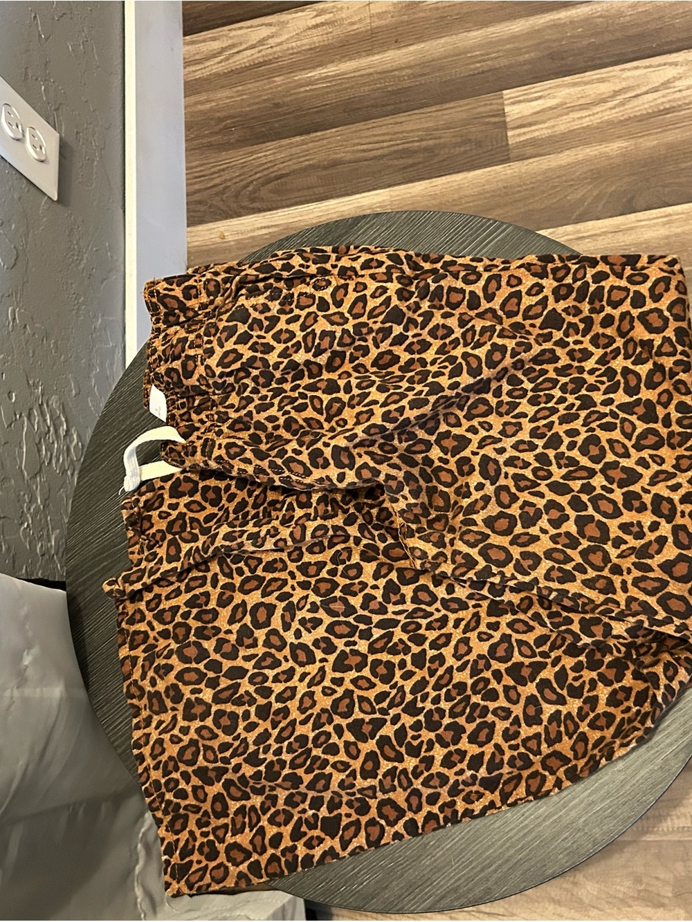 Old Navy Leopard Print Drawstring Pants in Brown and Black